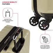 SWISSGEAR Wave Hardside Expandable Large Checked Luggage with Spinner Wheels, Sand