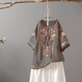 thumbnail image 5 of Aloohaidyvio 2024 Mexican Shirts Peasant Blouses Cotton Embroidered 3/4 Sleeve Bohemian Tops Boho Clothes for Women Summer Fiesta, 5 of 5