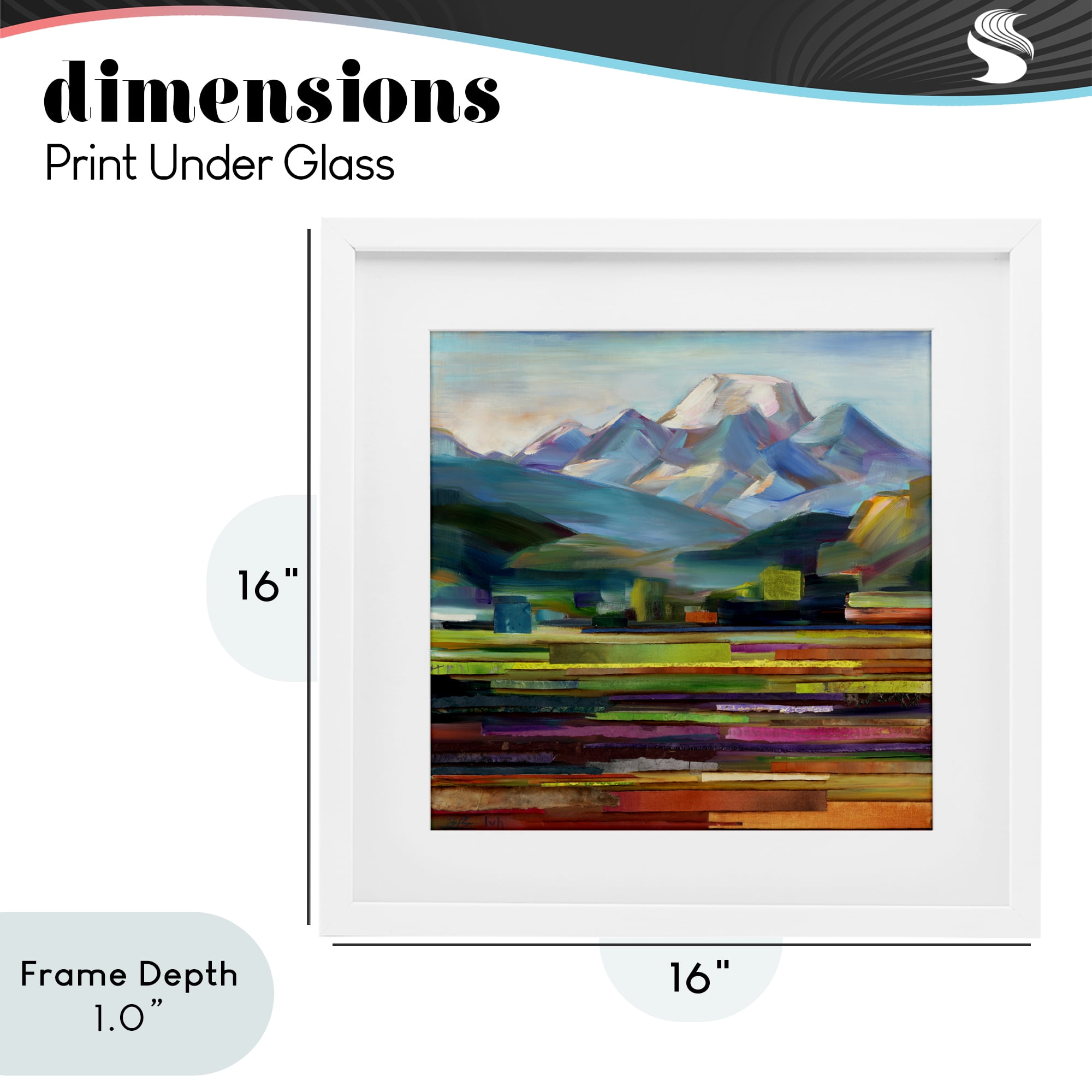 Stupell Industries Nature's Layers Mountain Scene White Framed Print Under Glass, design by Borcherding