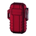 thumbnail image 1 of Encendedor de cigarrillos eléctrico de doble arco, recargable por USB, resistente al viento, resistente al agua, de doble arco, color rojo, 1 of 12
