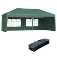 thumbnail image 2 of Outsunny 10' x 20' Pop Up Canopy Tent with 4 Sidewalls, Heavy Duty Tents for Parties, Outdoor Instant Gazebo with Carry Bag, for Outdoor, Garden, Patio, Green, 2 of 9