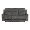 thumbnail image 3 of Pemberly Row Microfiber Double Reclining Sofa in Brownish gray, 3 of 7