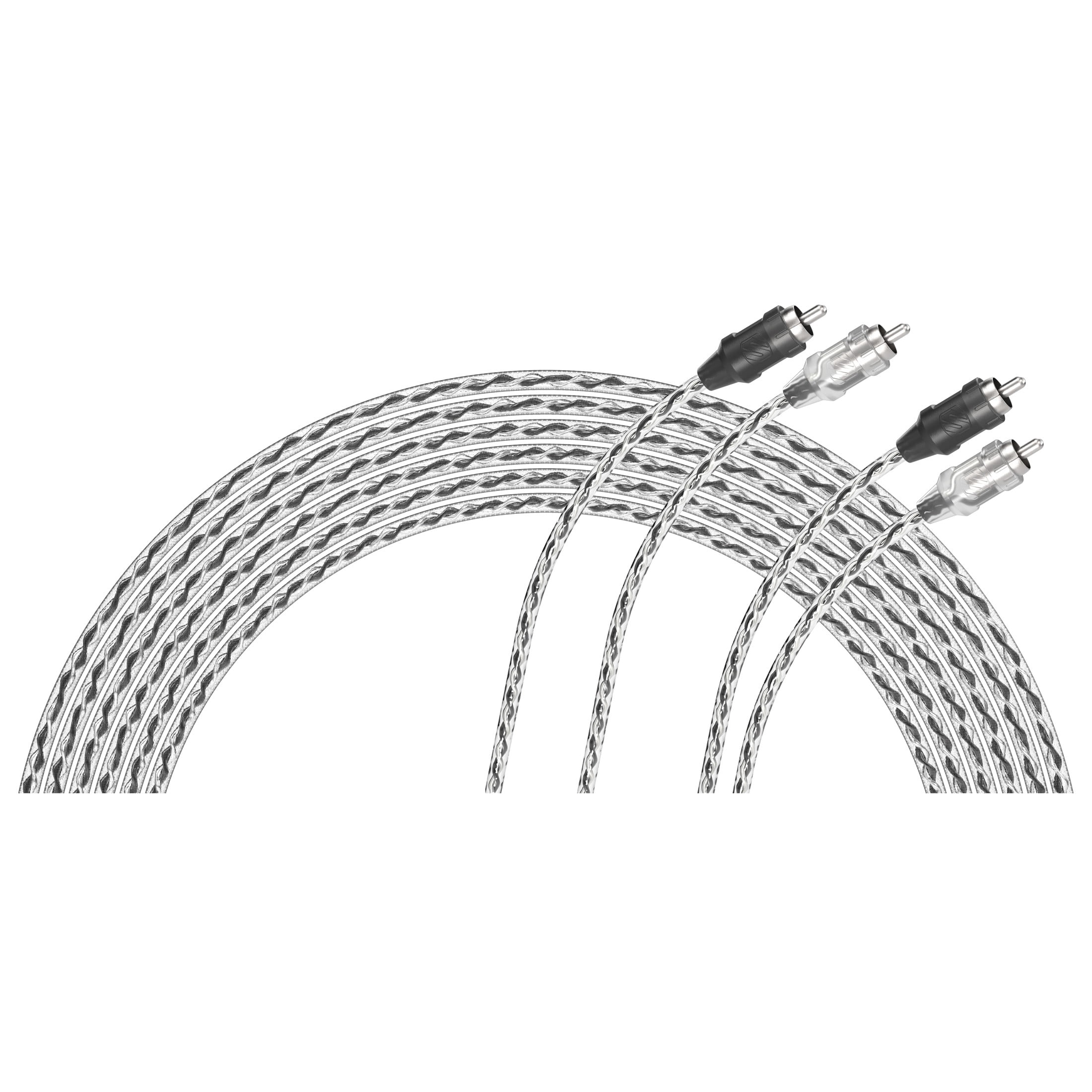 Scosche A25C4-WM1SD 25 Foot Twisted Car Stereo RCA Type Audio Cable, Gray, and White New