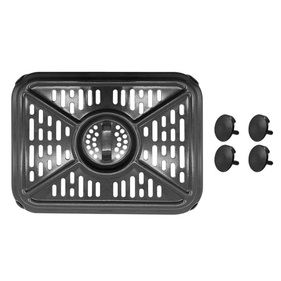 Air Fryer Grill Pan for Ninja Foodi DZ401 DZ550 10QT DualZone Air Fryers, Replacement Air Fryer Crisper Plate Grill Plate Tray Accessories with Rubber Bumpers, Dishwasher Safe(1 Pack)
