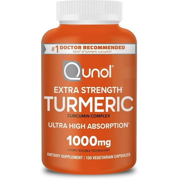 Qunol Turmeric Curcumin Supplement, 1000mg with Ultra High Absorption, 150 Ct
