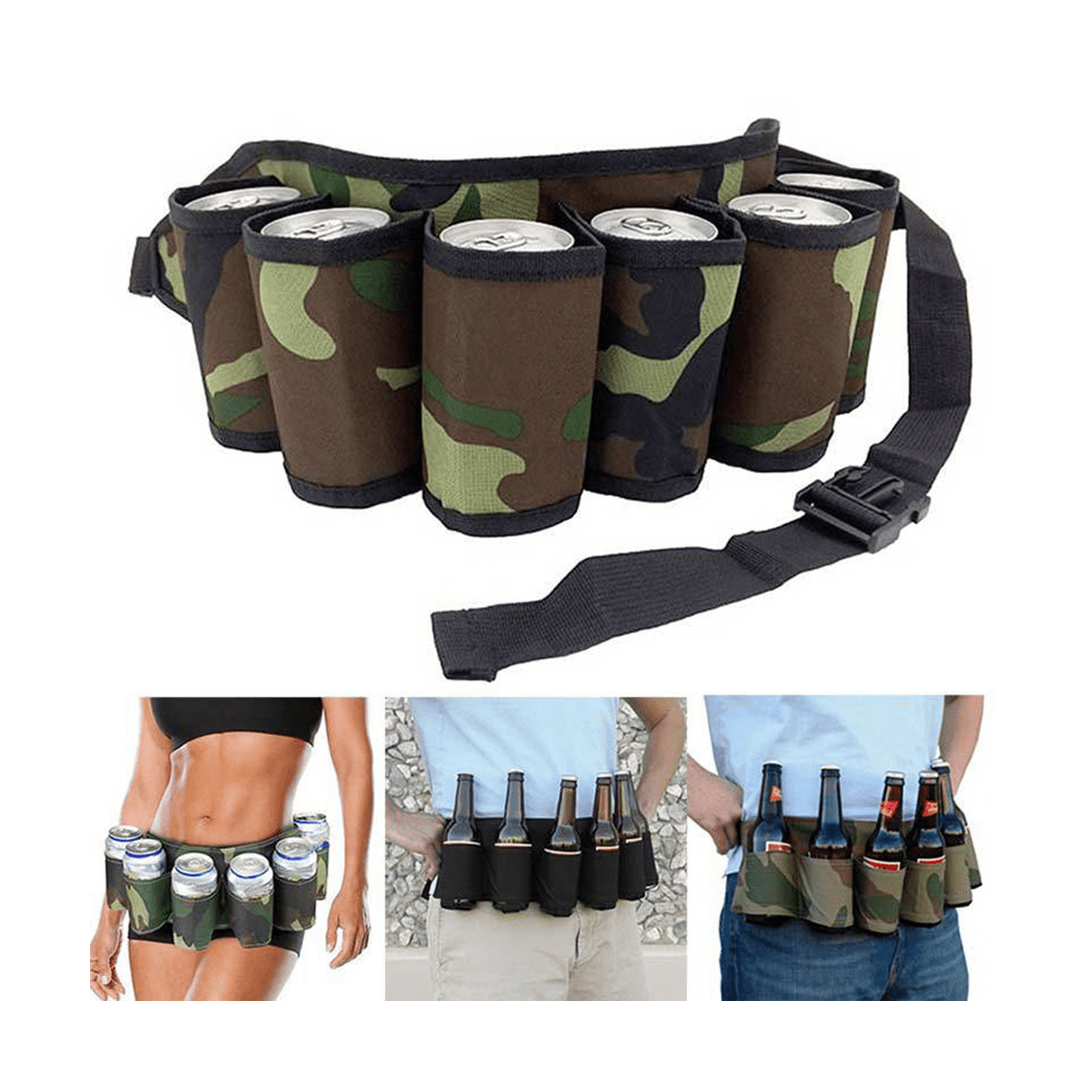 Mountaineering Beer Belt Carry Beverage Bag Camping Barbecue Party Belt Can Holder Hanging