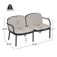 thumbnail image 4 of Tcbosik Outdoor Loveseat with Cushion, Weather-Resistant Sofa with PP Frame, 2-Seater Couch for Balcony, Porch, Backyard, Beige & Black, 4 of 10