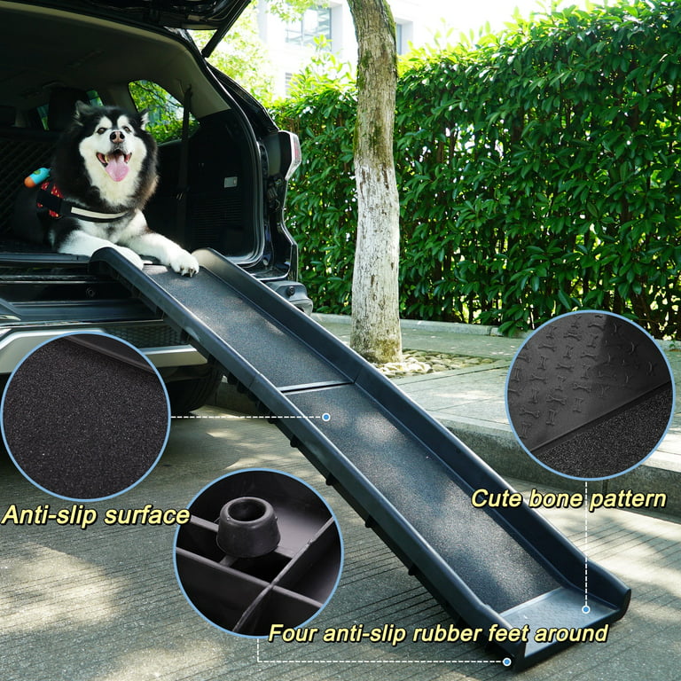 Vivifying 62 Bi-fold Portable Dog Ramp Nonslip Pet Ramp for Dogs to Get  into Cars, Trucks, SUVs, or RVs for Large Pet Trunk Back Seat Ladder Step  Car