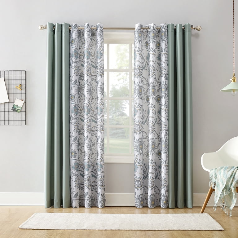 No. 918 Sora Print Medallion Floral Grommet Curtain Panel photo 3