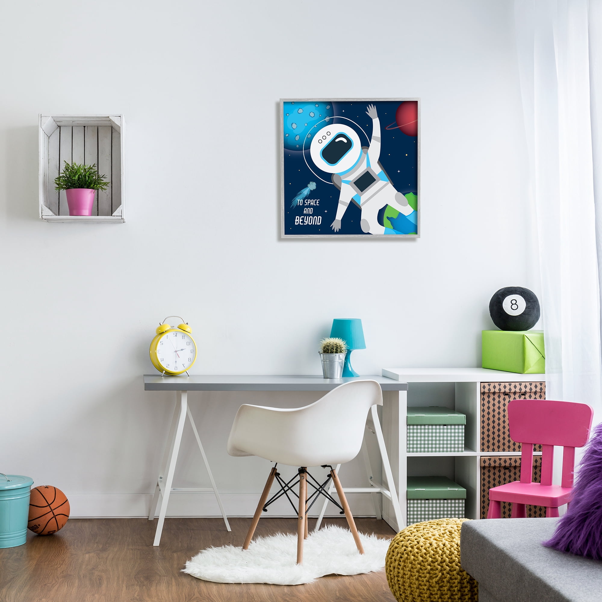 Stupell Industries To Space and Beyond Blue Comet Astronaut Wave, 24 x 24, Designed by AE Design