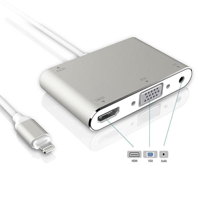 Adaptador Lightning A Hdmi/vga,full Hd 1080p Con Salida De Audio Levamdar Sencillez