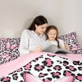 thumbnail image 5 of Homewish Flying Pink Butterflies Girl 3 Pieces Queen Comforter Set,Leopard Print Ultra Soft Bedding Sets,Black Pink Bedding Comforter Set Breathable,Breathable Home Decor,Reversible, 5 of 8