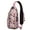 Pink-100, variant on Deer Print Sling Backpack, Lightweight Crossbody Daypack with Nordic Buck Head Art, Vintage Woodland Hunting Pattern, Anti-theft Travel Bag for Hunter Lover, Gym, Forest Trip, Outdoor Use