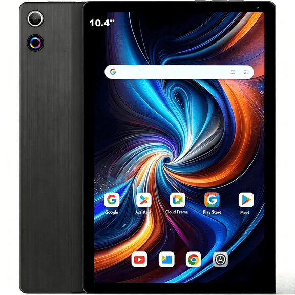 AEEZO 10.4 Inch Tablet 16GB RAM 128GB ROM Octa-Core WiFi 6 1280x800 HD,Black
