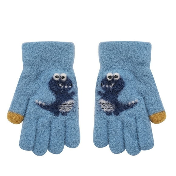 Gants pour Enfants Wolf Gants de Garçon de Ligne pour Enfants Gants de Soirée pour Enfants Gants d'Escalade en Corde pour Enfants Gants en Tricot de Laine pour Enfants Gants Doux pour Tout-Petits avec Dinosaure de Dessin Animé pour Enfants Bébés Garçons Filles Hiver Chauds