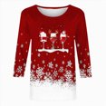 thumbnail image 4 of Towmus Womens Tops Long Sleeve Fall Women's Casual Print Sweatshirts Thermal Crewneck Long Sleeve T-Shirts Loose Fitting, 4 of 5