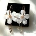 thumbnail image 4 of Grandest Birch 1 Pair Women Petal Flower Shape Rhinestone Inlaid Alloy Dangle Earrings for Wedding Party Rhinestone,Alloy Red, 4 of 8