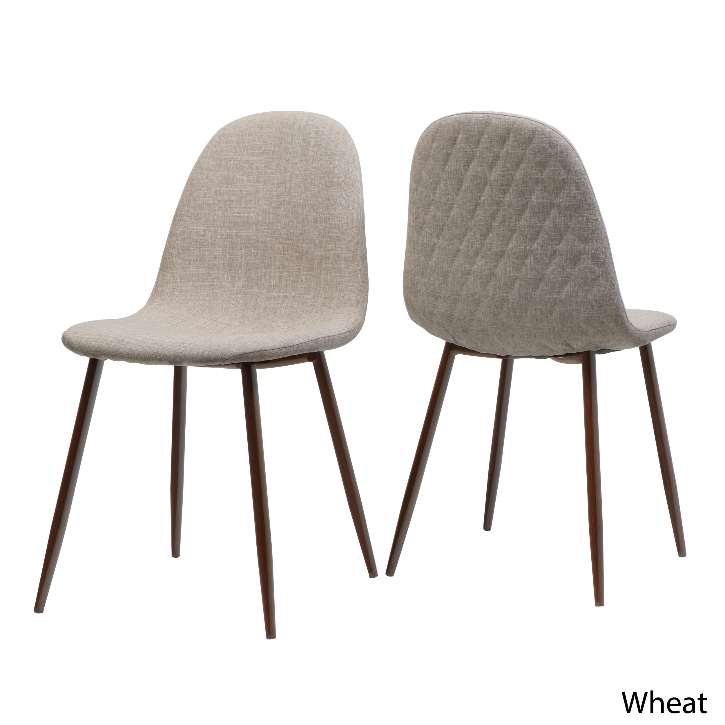 Noble House Samir Indoor Mid Century Fabric Dining Chairs, Set of 2, Wheat