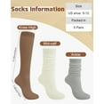 thumbnail image 2 of 5 Pairs Slouch Socks for Women, Soft Cotton Long Scrunch Tube Stockings, Casual Crew Boot Thigh High Thick Knit Socks, 2 of 7
