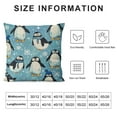 thumbnail image 5 of Chilfamy Penguins Throw Pillow Cover Antarctica Wildlife Decorative Throw Pillowcase for Sofa, Cartoon Animals Pillow Case Cushion Cover, Snow Blue Cushion Case Room Decorations White, 5 of 5
