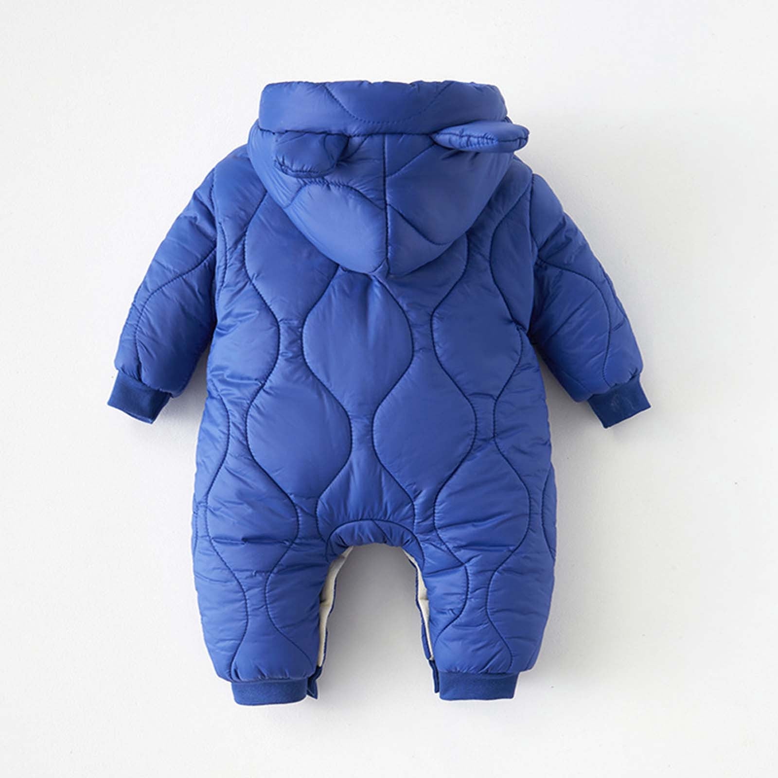 Kids Jacket,Baby Snowsuit Winter Jumpsuit for Boys Girls Hooded Jacket Coat One-Piece Outerwear for Snow Play,Girls Jacket,Blue,3-6 Months