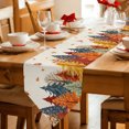 thumbnail image 2 of Fall Forest Table Runner Linen Burlap Table Runner 48 Inches Long Orange Blue Trees Maple Leaf Thanksgiving Dresser Scarves for Kitchen Island Coffee Dining Room Party Holiday Decoration 13"x48", 2 of 8