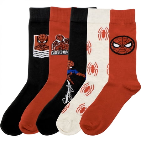 Spider-man 894255 Logos Pack of Crew Socks – 5 Pair