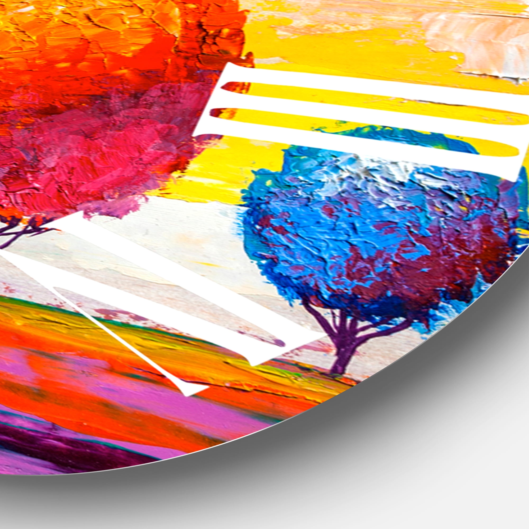 Designart 'Colourful Ornamental Trees Vi' Modern Wall Clock