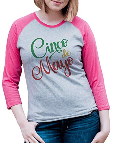 De Mayo Pink Baseball Tee Medium 
