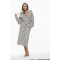 thumbnail image 2 of Unisex Hooded Bathrobe Sweatshirt Robe for Unisex Adult, Men and Women Gray, Medium-Large, 2 of 2