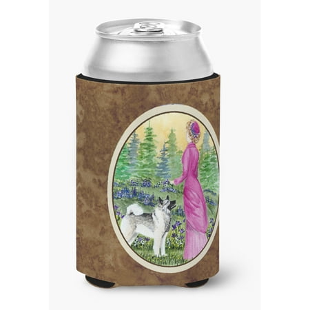 Lady with her Norwegian Elkhound Ultra Beverage Insulators for slim cans SS8154MUK