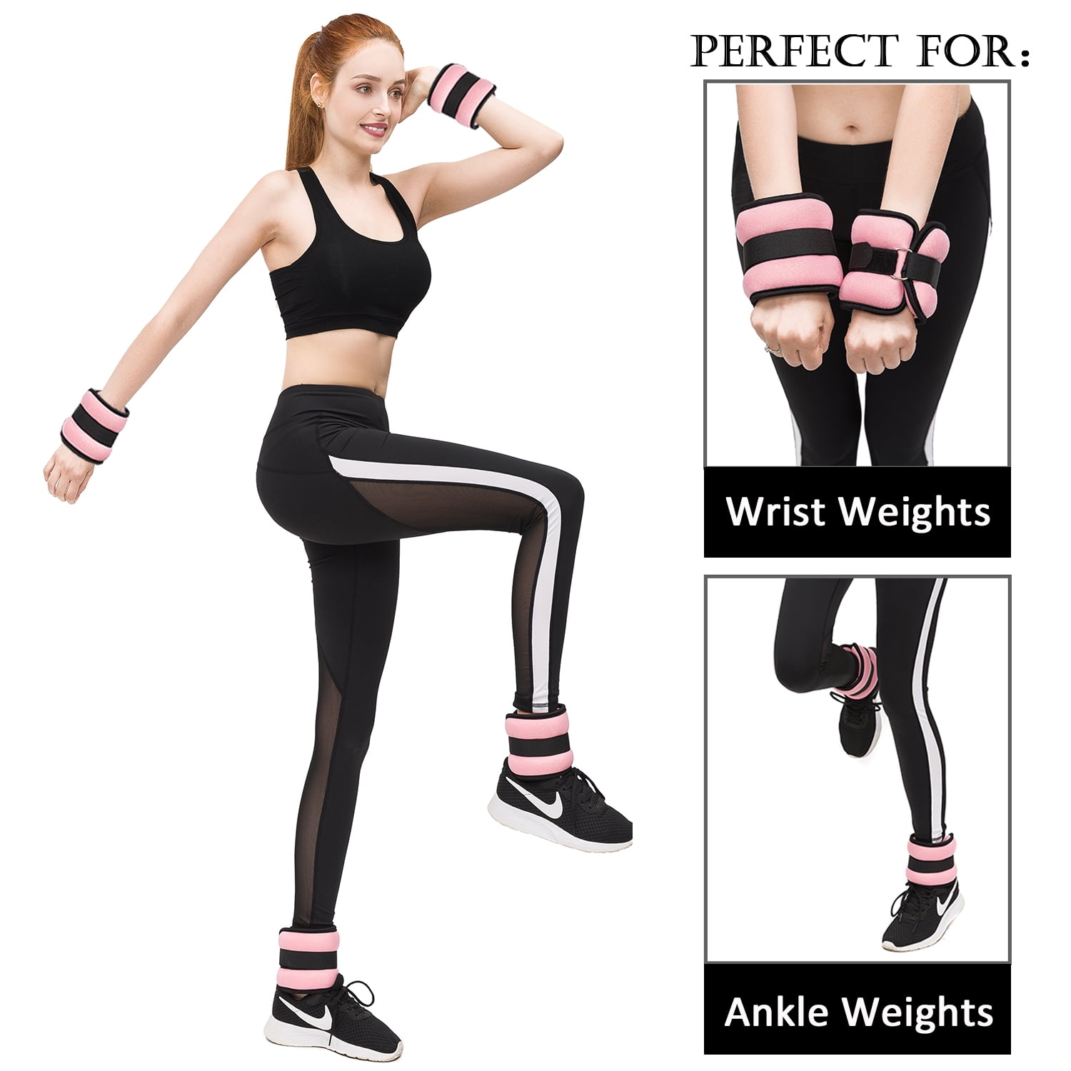 Vaupan Ankle/Wrist Weights Small Leg Arm Hand Cuff Weights for Women Kids Exercise Equipment with Adjustable Straps for Fitness Gym Dancing Walking Jogging Gymnastics Aerobics 1 Pair, 1lb 2lb