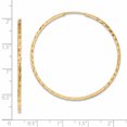 thumbnail image 2 of 14k Or Jaune Diamant Coupe Tube Carré Boucles d'Oreilles Sans Fin Rond, 2 of 6