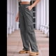 thumbnail image 5 of Pantalones Cargo de Cintura Alta para Mujer, Pantalones Casuales de Pierna con 6 Bolsillos. Gris XXL, 5 of 8