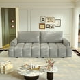 thumbnail image 3 of LLappuil 90" Cloud Couch, Oversized Floor Sofa Convertible Sofa Bed King Size, Teddy Sofa Couch for Living Room Light Gray, 3 of 9