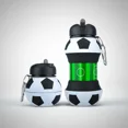 thumbnail image 4 of Juego de 2 Botellas Plegables Tipo Balón Mundial 550 ml Silicona Antigoteo con Mosquetón, 4 of 10
