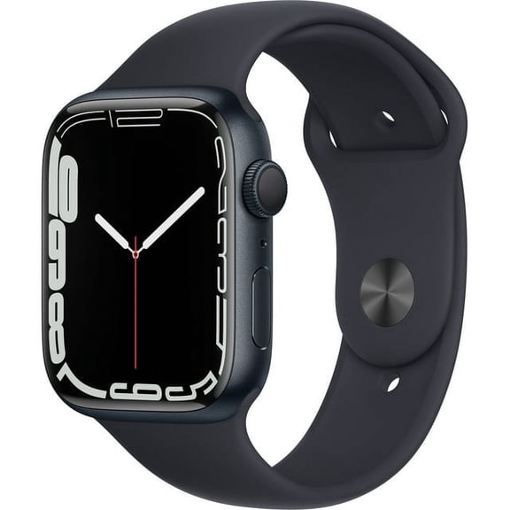 Apple, MKN53LL/A, Watch Series 7,Smart Watch, GPS, Midnight Aluminum Case with Midnight Sport Band, 45MM