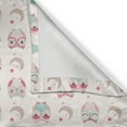 thumbnail image 6 of Ambesonne Cartoon Valance & Curtain, Night Time Owls Moon Fun, 55"x36", Seafoam Pink and Tan, 6 of 6