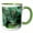 Green/White, variant on 3drose, a Lovely Nature Scene with a Buck and a Songbird for the Nature Lover, 11oz Two-tone Black Mug