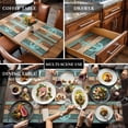 thumbnail image 3 of Turquoise Anchor Placemats for Dinning Table Set of 4, Nautical Brown Green Retro Wood Grain Burlap Kitchen Place Mats Waterproof Cloth Table Mats, Indoor Outdoor Placemats Easy Clean Dinner Decor, 3 of 8