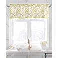 thumbnail image 2 of Sage Green Botanical Linen Curtain Valance for Bedroom/Bathroom/Kitchen/Living/Dining Room Window,Painted Floral Pastoral Country French Leaves Pocket Topper Drapes Decorative Cafe Drapery 60"x18", 2 of 6