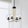 thumbnail image 4 of Leila 18.9 in. 4-Light Indoor Matte Black and Brass Finish Chandelier with Light Kit, 4 of 4