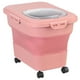 thumbnail image 1 of Contenedor plegable de almacenamiento de comida para perros y gatos con tapa y ruedas, contenedor de aperitivos para perros, 1 of 7