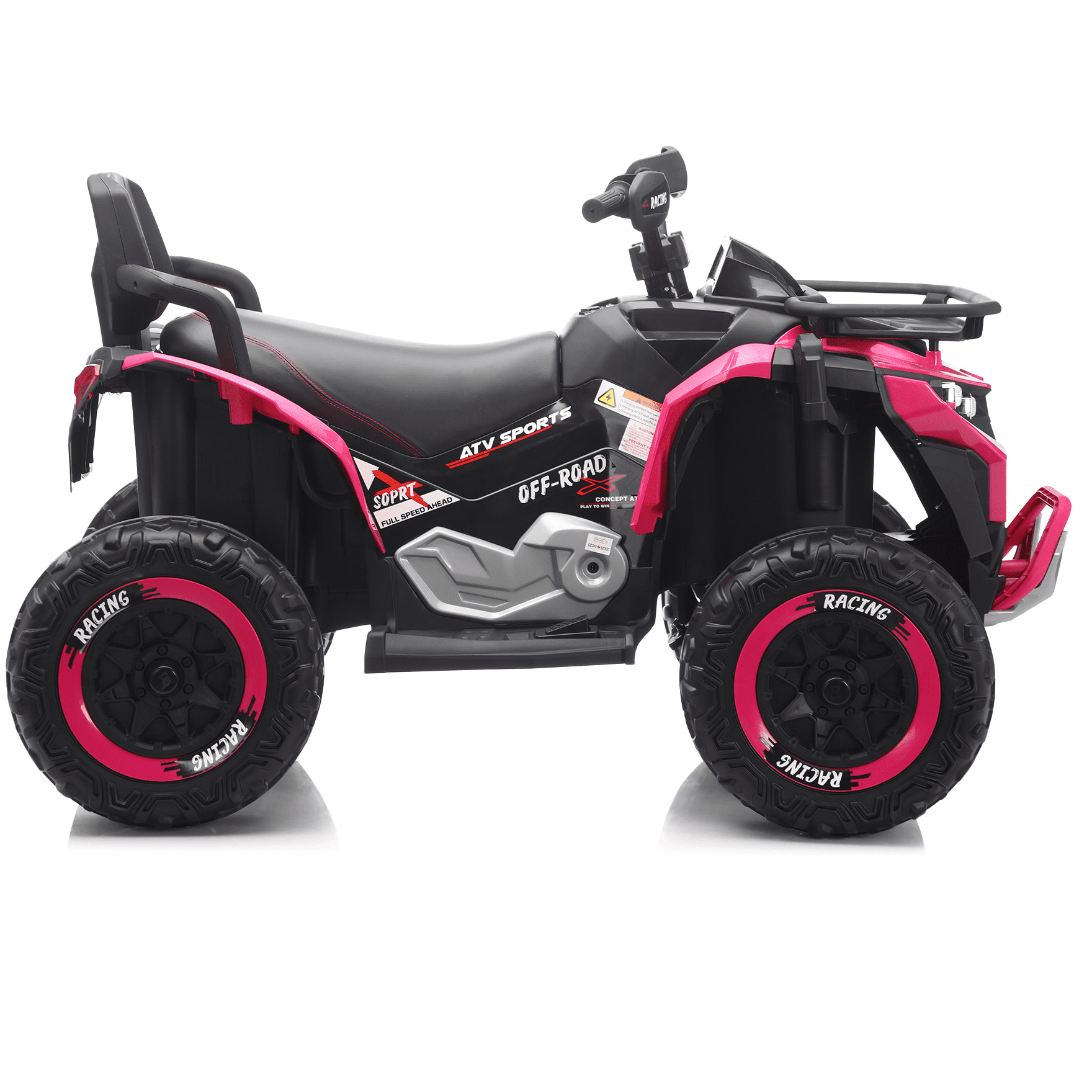 Funride 24 Volt Ride on Toys with Remote Control, Oversized ATV for Kids, 2-Seater 4 Wheeler for Toddlers, Power Car Wheels with Music, Bluetooth, Headlights, EVA Tires, Pink