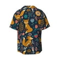 thumbnail image 2 of KLL Colorful Fox Print Men's Shirt Short Sleeve Button Down Summer Cuba Beach Shirts- 4X-Large, 2 of 7