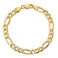 thumbnail image 3 of 10k Yellow Gold Bracelet Chain Styles Figaro 7.3 mm 8 in Semi-Solid, 3 of 3