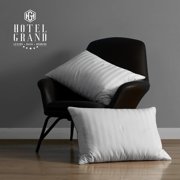 Hotel Grand Luxury Feather Down Pillows Standard Size Set of 2 Pack Hypoallergenic Medium Firm Pillows