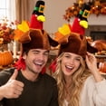 thumbnail image 4 of Thanksgiving Turkey Hat for Women Men Funny Cap Dress-up Cosplay Costume Decorative Turkey Tail, Soft Cartoon Party Decorations Accessories,Holiday Novelty Gift, 4 of 5