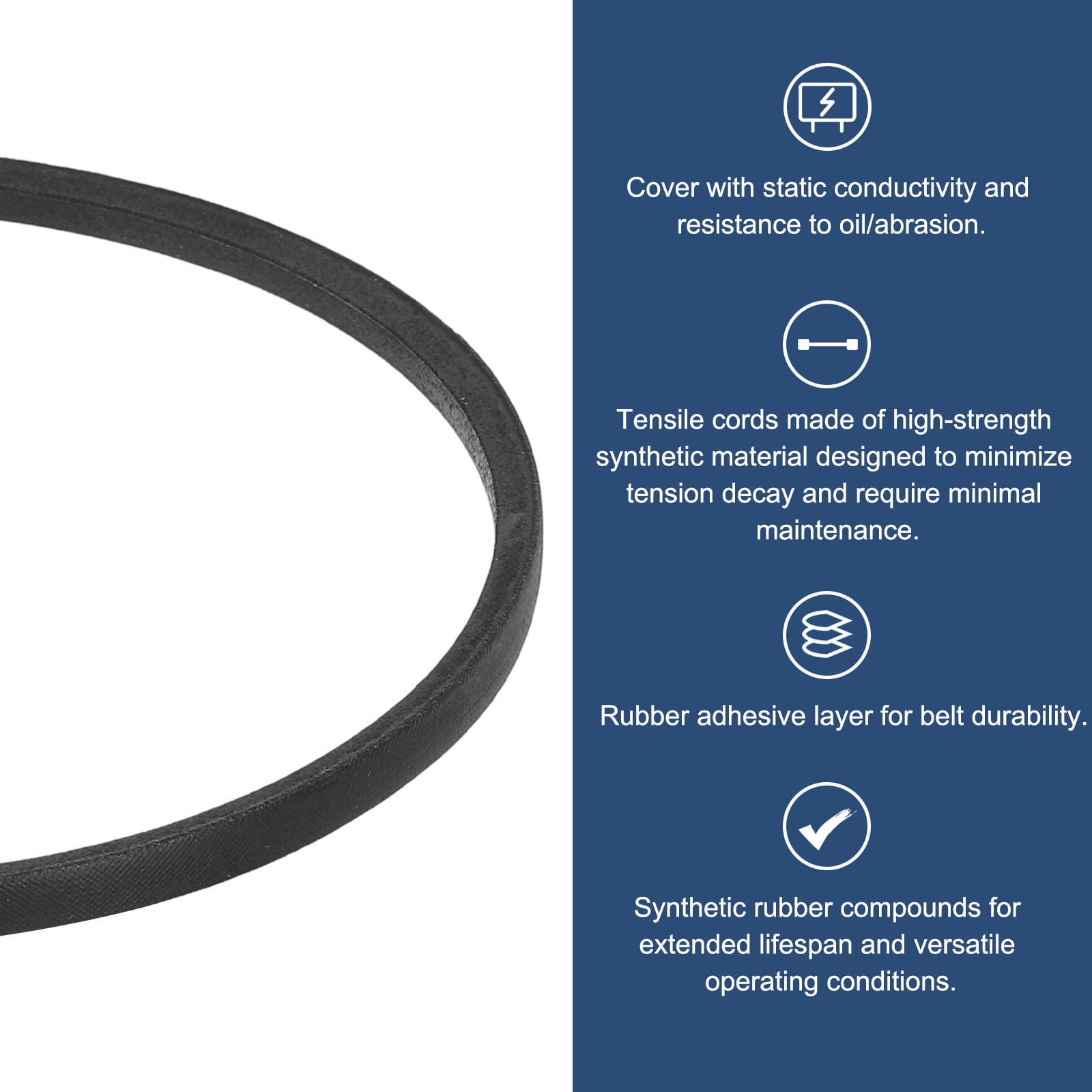 Unique Bargains Wrapped Rubber V-Belt 3L Profile 3 Pcs 25"