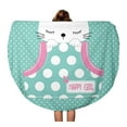 thumbnail image 1 of LADDKA 60 inch Round Beach Towel Blanket Cute Cat in The Pocket on Polka Dots Graphics Travel Circle Circular Towels Mat Tapestry Beach Throw, 1 of 2